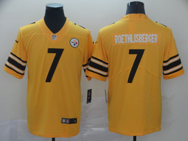 Men's Pittsburgh Steelers #7 Ben Roethlisberger Gold Inverted Legend Stitched NFL Jersey